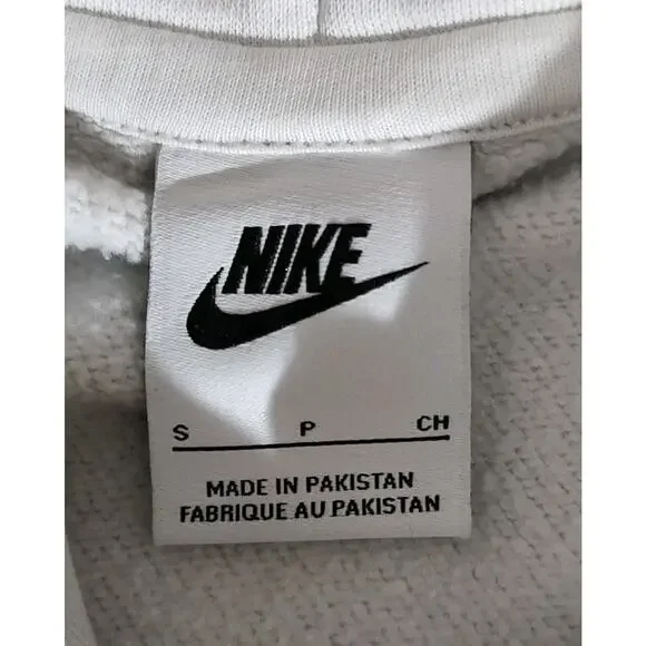 Men's Vintage 90's Nike Center Check Swoosh White Hoodie Sweatshirt - Small - Picture 3 of 5